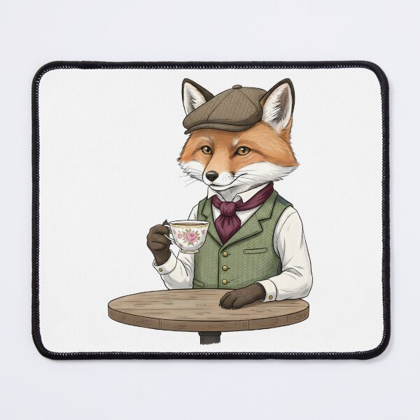 Item preview, Vintage Fox Tea Time Gentleman Animal Illustration. designed and sold by The-T-In-Retro.