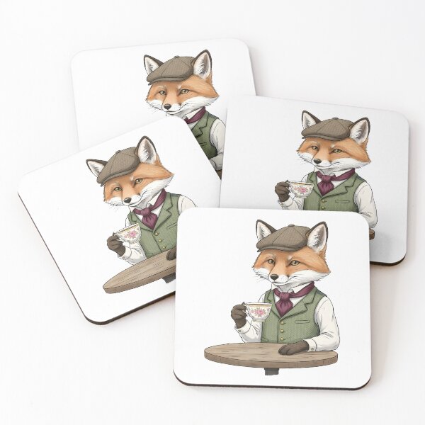 Item preview, Vintage Fox Tea Time Gentleman Animal Illustration. designed and sold by The-T-In-Retro.