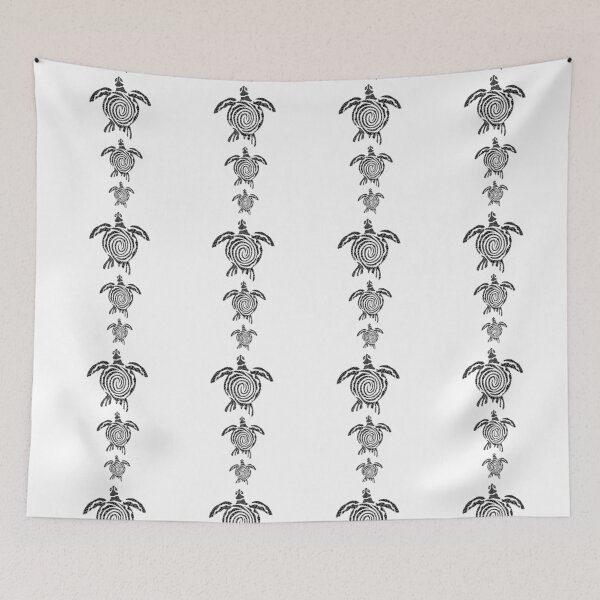 Item preview, three turtles of different sizes in black and white designed and sold by geekmania48.