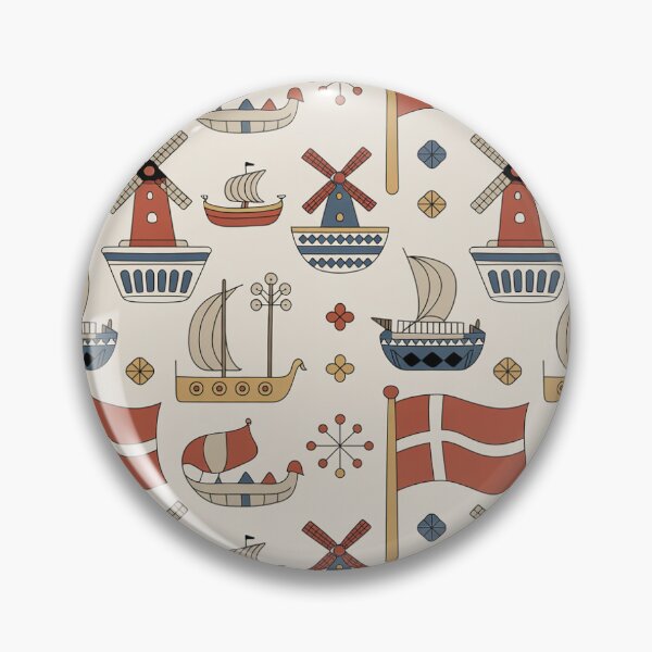 Item preview, Danish Icons & Viking Ships Seamless Pattern designed and sold by Midnight Veil Designs.
