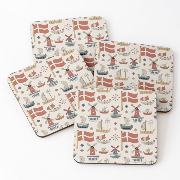 Item preview, Danish Icons & Viking Ships Seamless Pattern designed and sold by Midnight Veil Designs.