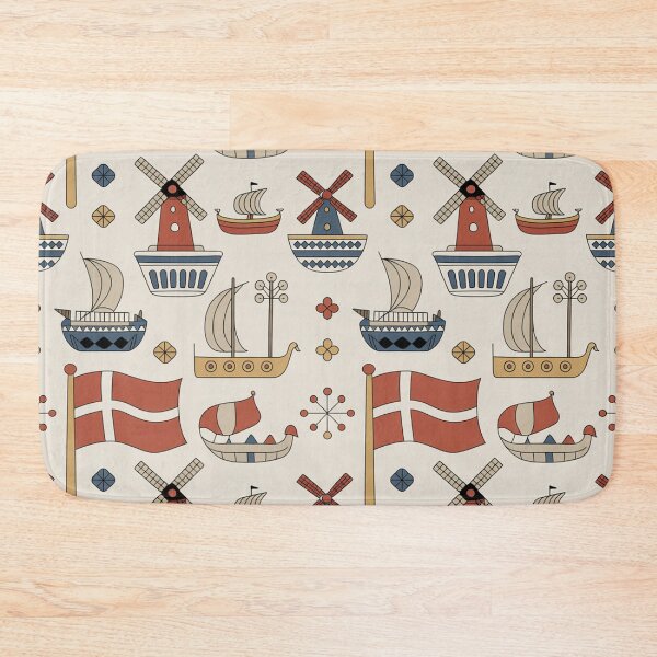Item preview, Danish Icons & Viking Ships Seamless Pattern designed and sold by Midnight Veil Designs.