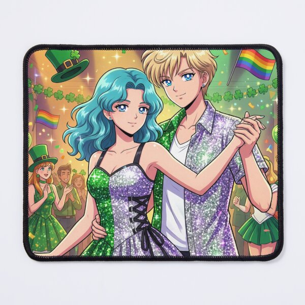 Item preview, Sailor Neptune and Sailor Uranus celebrate St. Patrick's Day designed and sold by Solace Sparkles.