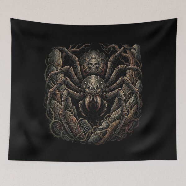 Item preview, Tsuchigumo Japanese Demon Spider Yokai Skull Tattoo Art designed and sold by UltimateJapan.