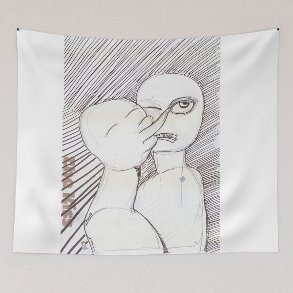 Item preview, The Kiss (Original Ink Drawing by ACCI) designed and sold by VanyssaGraphics.