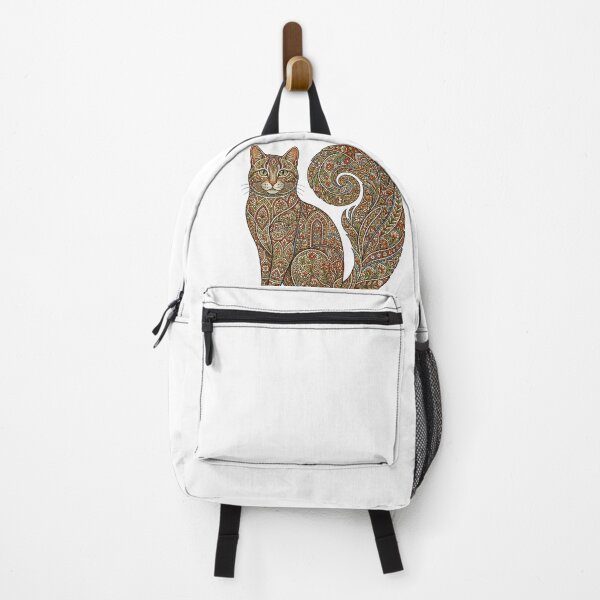 Item preview, Cute Mosaic Pattern Cat Botanical Folk Art Floral Aesthetic designed and sold by ArtivioShop.