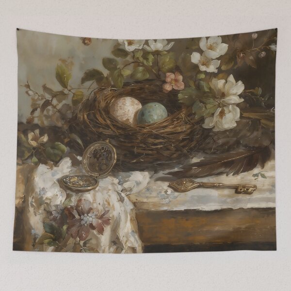 Item preview, Antique Easter Nest Still Life with Pocket Watch and Key designed and sold by Sergey Sedunov.