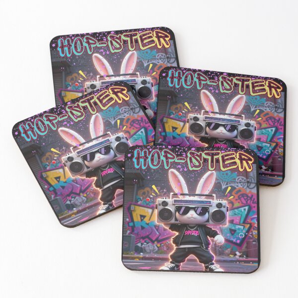 Item preview, Hop-Ster Bunny – Cool Hip Hop Rabbit | Funny Street Art Cartoon designed and sold by MAKLEN-Art.