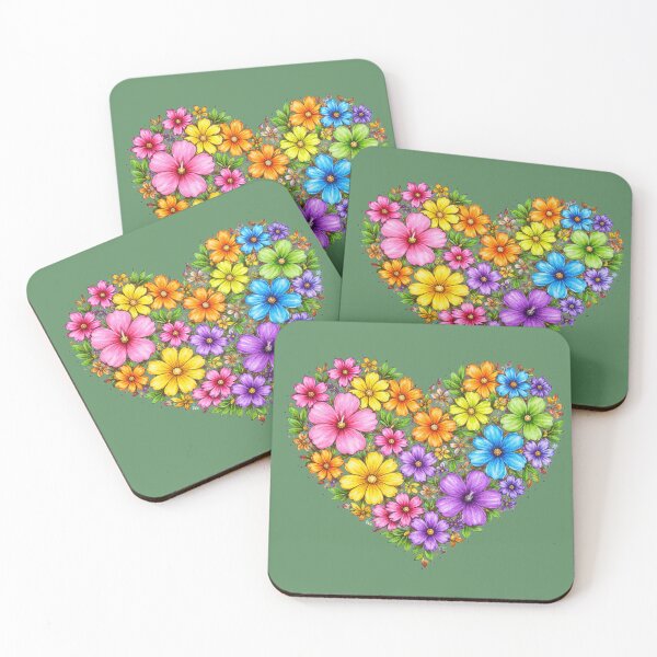 Item preview, Colorful floral heart  designed and sold by DoneAndDusted.
