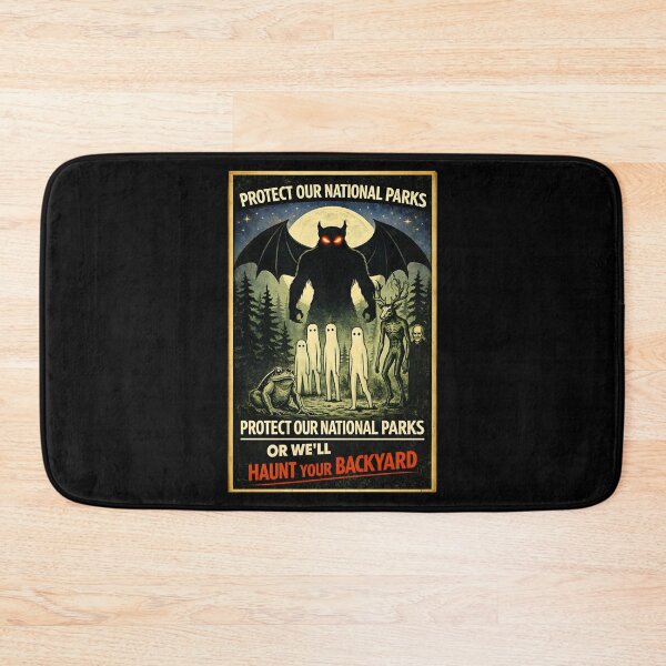 Item preview, Vintage  Protect Our National Parks or We'll Haunt Your Backyard Funny mothman  designed and sold by gear-posters.
