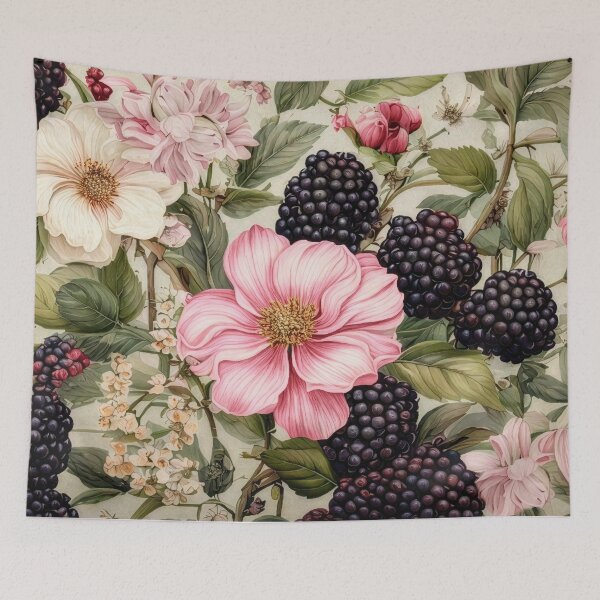 Item preview, Vintage Blackberry and Floral Seamless Pattern designed and sold by Rutvain.