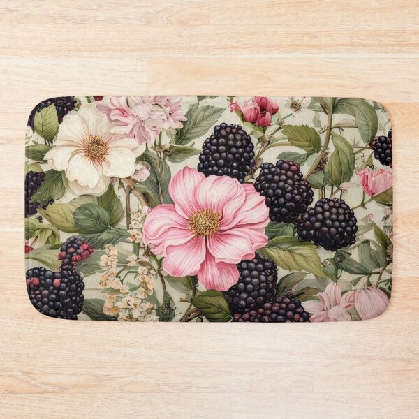 Item preview, Vintage Blackberry and Floral Seamless Pattern designed and sold by Rutvain.