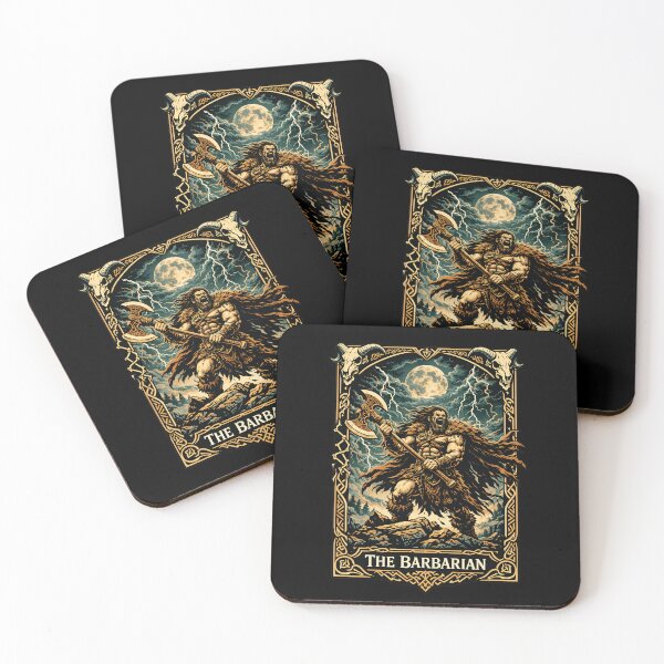 Item preview, The Barbarian Tarot Card Fantasy Tabletop RPG Art designed and sold by Fenay Designs.