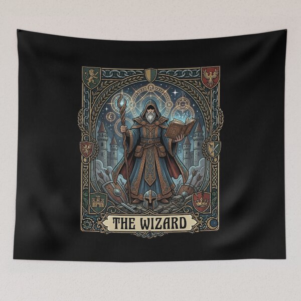Item preview, The Wizard Tarot Card Fantasy Tabletop RPG Art designed and sold by Fenay Designs.