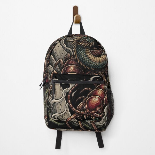 Item preview, Omukade Giant Centipede vs Dragon Japanese Yokai Tattoo Art designed and sold by UltimateJapan.