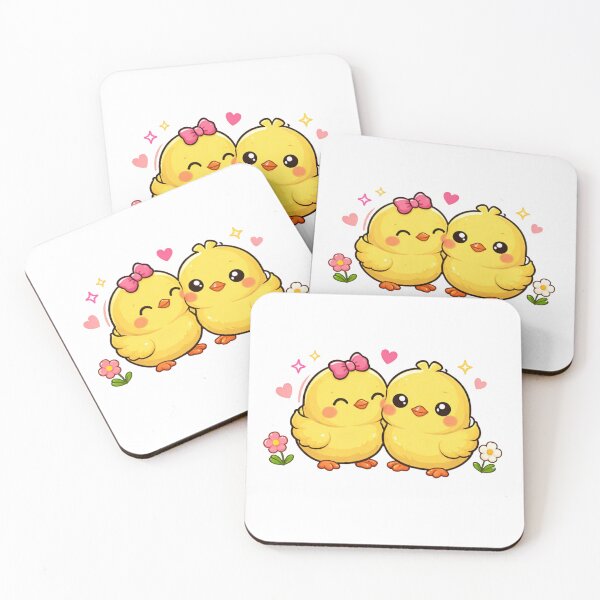 Item preview, Cute Kawaii Love Chicks – Adorable Baby Chick Couple Cartoon Design designed and sold by jerskie_12tribes.