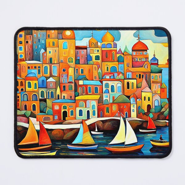 Item preview, Sailboats by the town designed and sold by George Hutton Hunter.