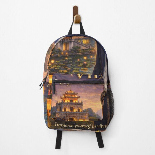 Item preview, Welcome to Vietnam – Cultural & Luxury Travel Poster | Hanoi Heritage, Lotus & Scenic Landscape Illustration designed and sold by Inkora-Art.