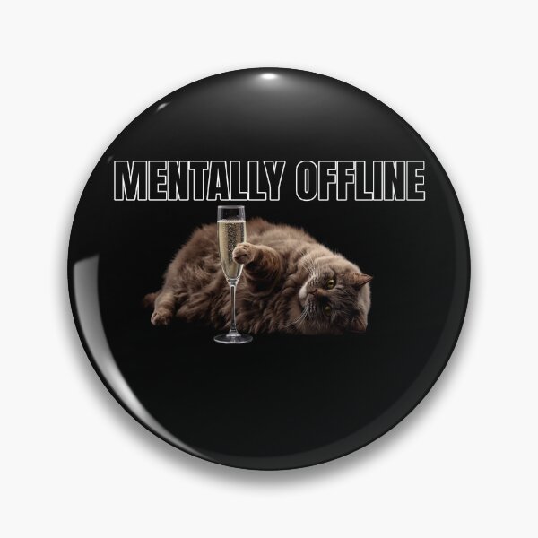 Item preview, Mentally Offline Funny Champagne Cat T-Shirt Sassy Cat Mom Gift designed and sold by TwistedComicLab.