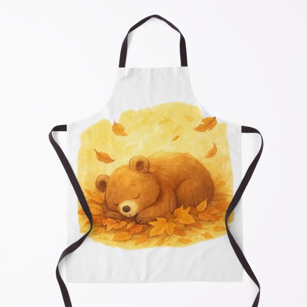 Item preview, Sleepy Cottagecore Bear in Fall Leaves designed and sold by Snacky Paws.
