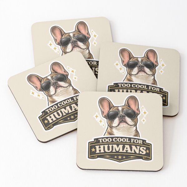 Item preview, French Bulldog Owners Club – Too Cool For Humans Funny Frenchie Sunglasses Design designed and sold by Frenchie Fever.