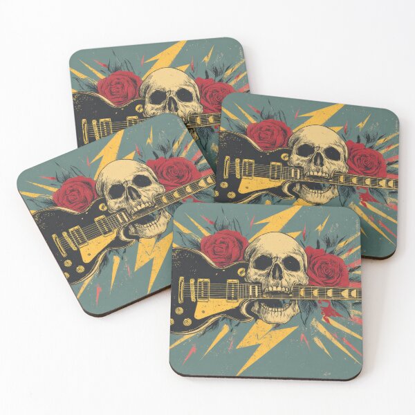 Item preview, Guitar and skull design with roses designed and sold by anytka.