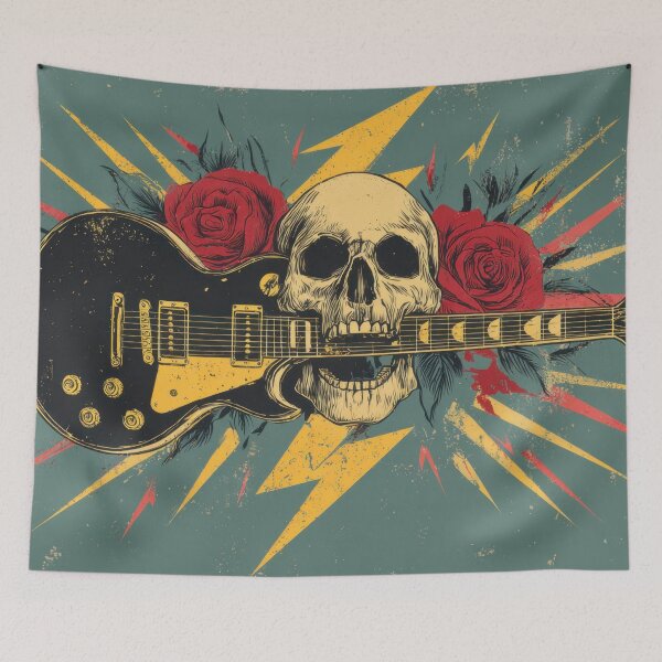 Item preview, Guitar and skull design with roses designed and sold by anytka.