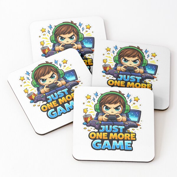 Item preview, Just One More Game Gamer Cartoon – Funny Gaming Illustration designed and sold by jerskie_12tribes.