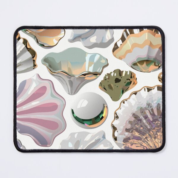 Item preview, A collection of colorful seashells and pearls on a white background designed and sold by Creative88Art.