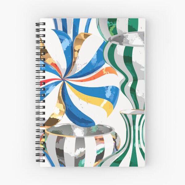 Item preview, A colorful arrangement of striped vases and swirly designs designed and sold by Creative88Art.