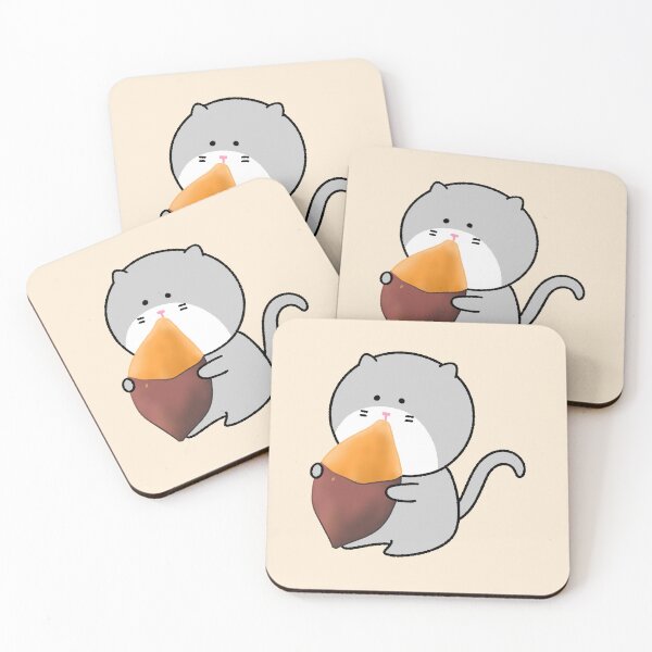Item preview, Cute Grey Cat Eating Roasted Sweet Potato designed and sold by ubborn.