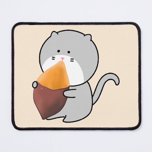 Item preview, Cute Grey Cat Eating Roasted Sweet Potato designed and sold by ubborn.