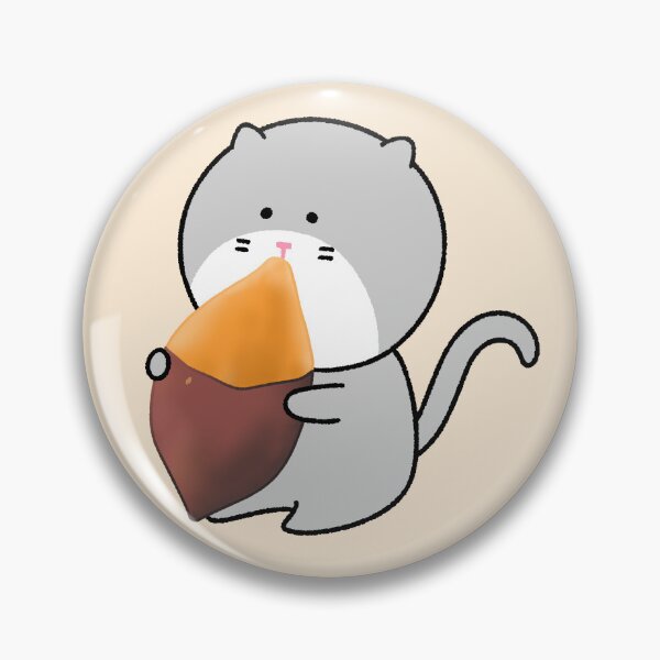 Item preview, Cute Grey Cat Eating Roasted Sweet Potato designed and sold by ubborn.