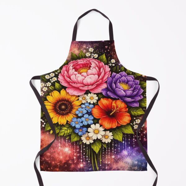 Item preview, Cosmic Flower Bouquet – Vibrant Botanical Art designed and sold by RidaSalArt.