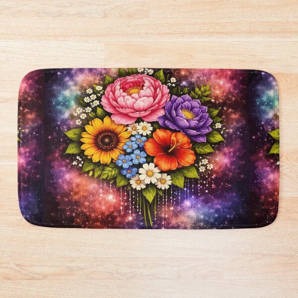 Item preview, Cosmic Flower Bouquet – Vibrant Botanical Art designed and sold by RidaSalArt.