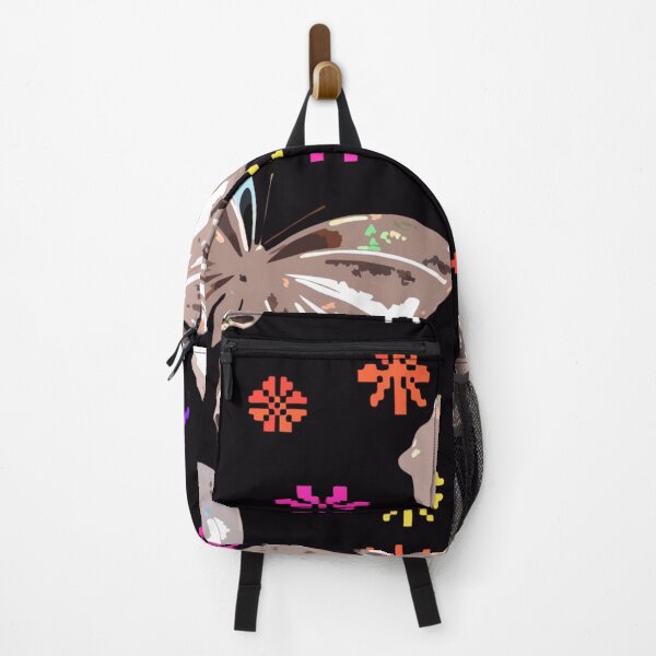 Item preview, A colorful pattern of butterflies and flowers on a black background designed and sold by Creative88Art.