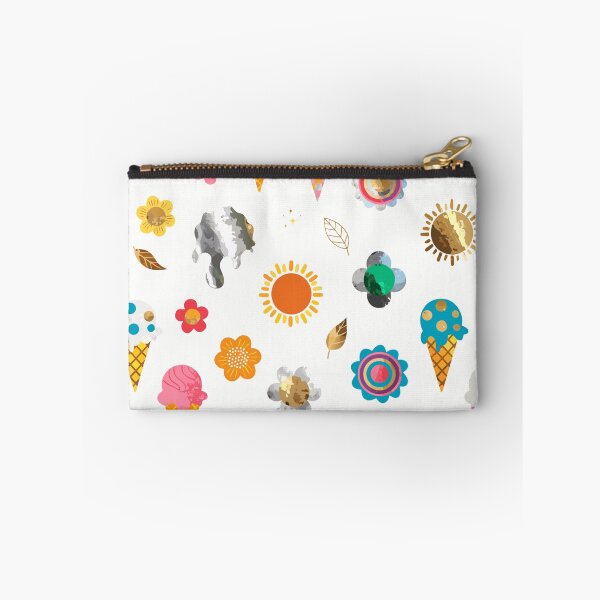 Item preview, A colorful illustration of ice cream cones and flowers on a white background designed and sold by Creative88Art.