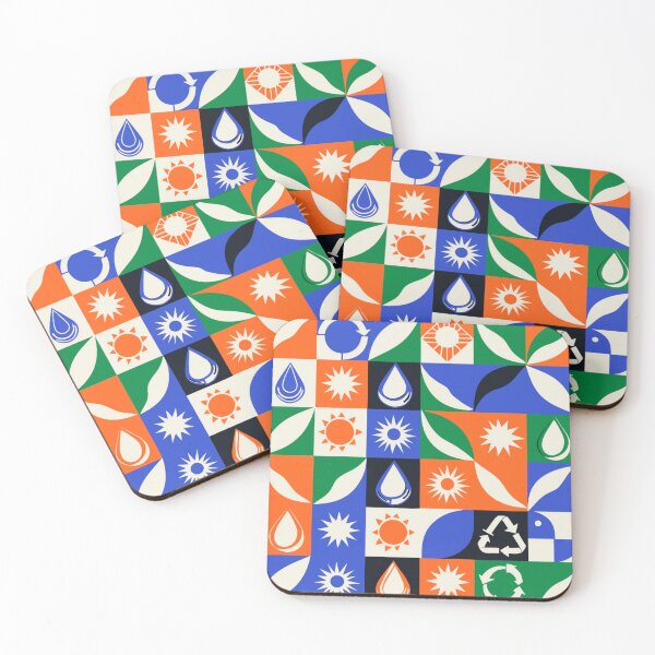 Item preview, A colorful mosaic of eco-friendly symbols and icons designed and sold by Creative88Art.
