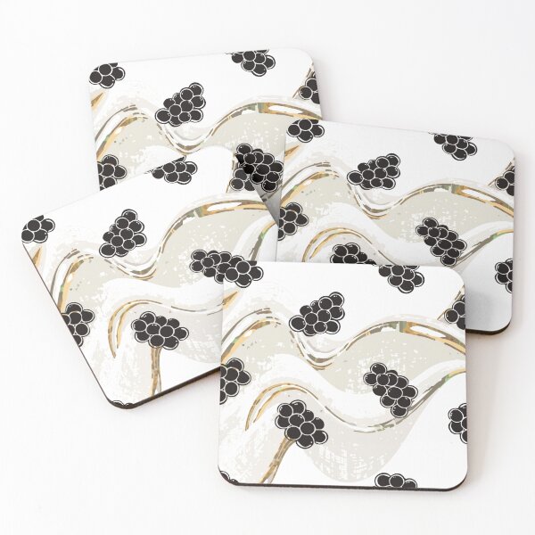 Item preview, A modern design featuring black clusters on a white background with gold accents designed and sold by Creative88Art.