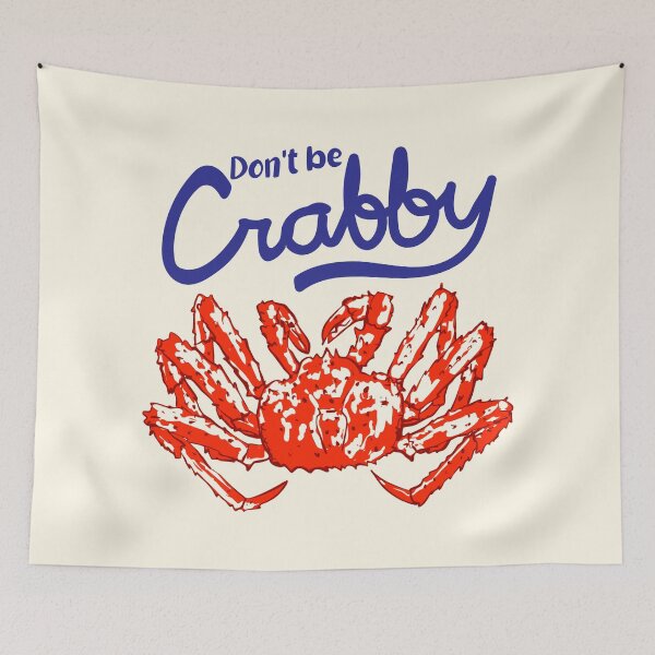 Item preview, Don’t Be Crabby Retro Crab Funny Coastal Illustration designed and sold by MaiZephyr.