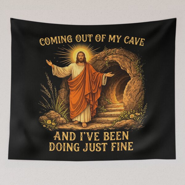 Item preview, Coming Out of My Cave Jesus Easter Resurrection Christian Faith Design designed and sold by Serene woods.
