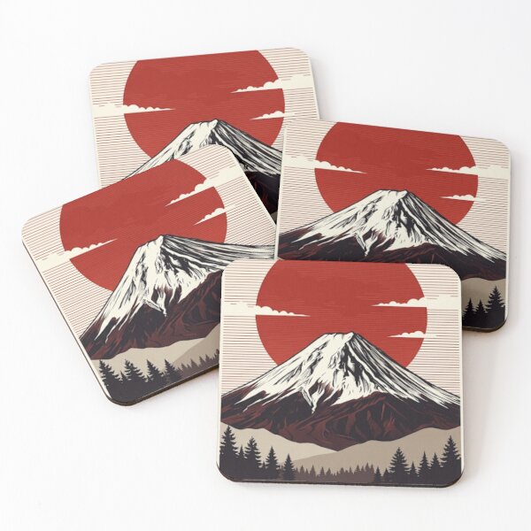 Item preview, Mount Fuji Red Sun - Japanese Minimalist Mountain Landscape designed and sold by ArtisanBloom.
