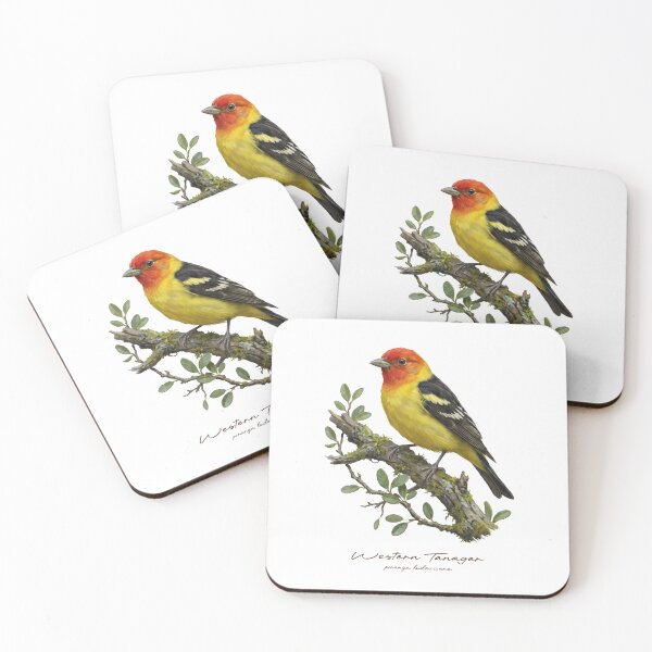 Item preview, Tangara occidental en la rama musgosa de un árbol. designed and sold by Takeda-art.