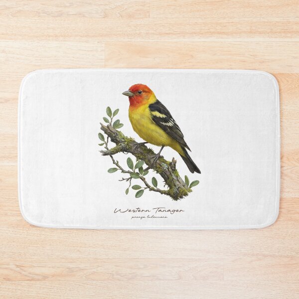 Item preview, Western Tanager on Mossy Tree Branch designed and sold by Takeda-art.