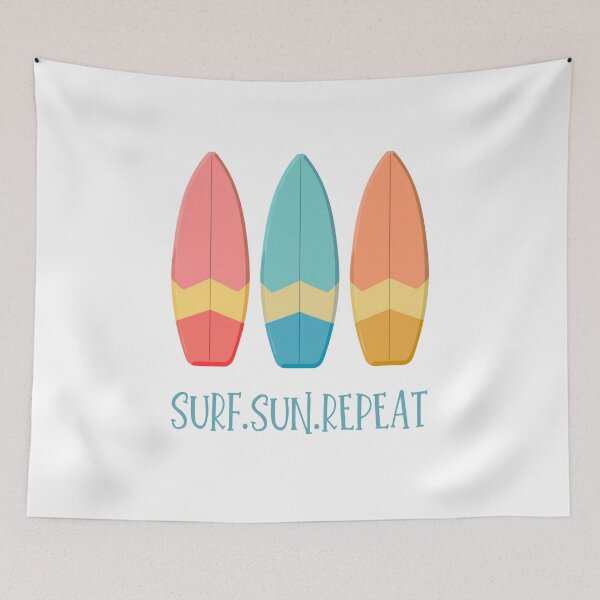Item preview, SURF SUN REPEAT - Summer Soarfboard Design & Tropical Vibes designed and sold by SparkLuxe.
