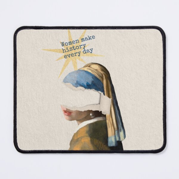 Item preview, Girl with Pearl Earring Feminist Typography Vintage Collage Women History Statement designed and sold by UtArt.