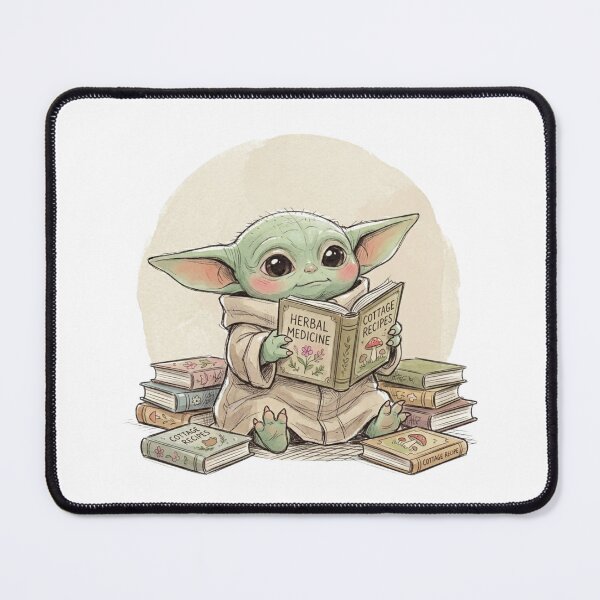 Item preview, BABY YODA READING COTTAGECORE BOOKS designed and sold by LIS AND MELIVERSO.