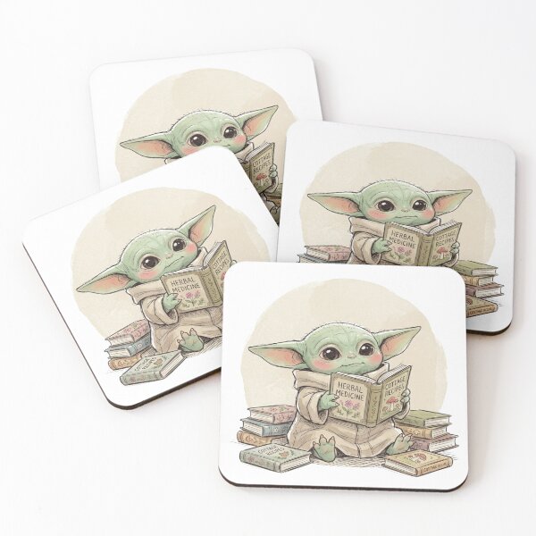 Item preview, BABY YODA READING COTTAGECORE BOOKS designed and sold by LIS AND MELIVERSO.