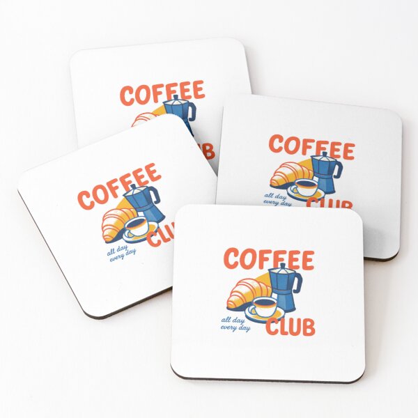 Item preview, Retro Coffee Club Illustration — Vintage Style Coffee Pot and Pastry Design designed and sold by Colorful-Garden.