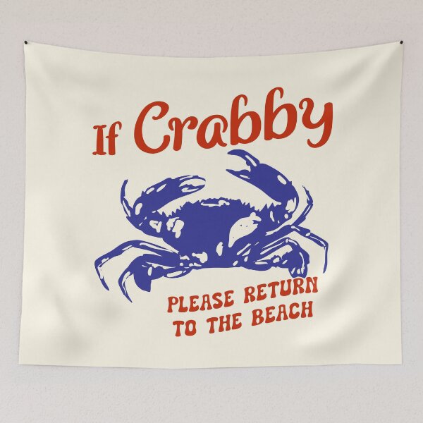 Item preview, If Crabby Please Return to the Beach Minimalist Crab Illustration designed and sold by MaiZephyr.
